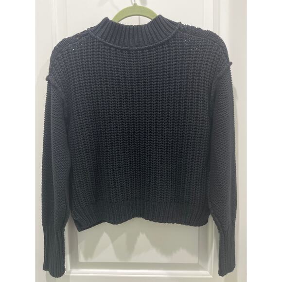 NWT Free People Bell Song Knit Pullover Sweater in Black Sz XS - Picture 9 of 10